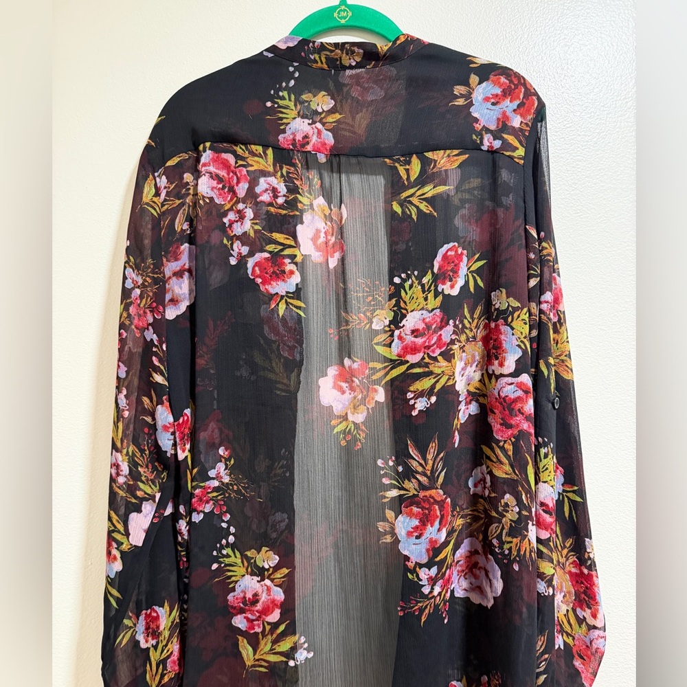 Kut from the Kloth Women’s floral Sheer Long Sleeve Blouse XL - Picture 5 of 5